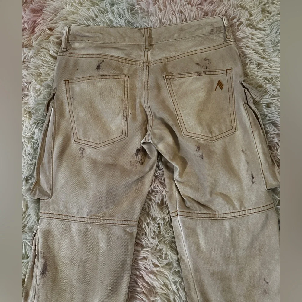 New The Attico Essie Mid-Rise Cargo Jeans Size 24